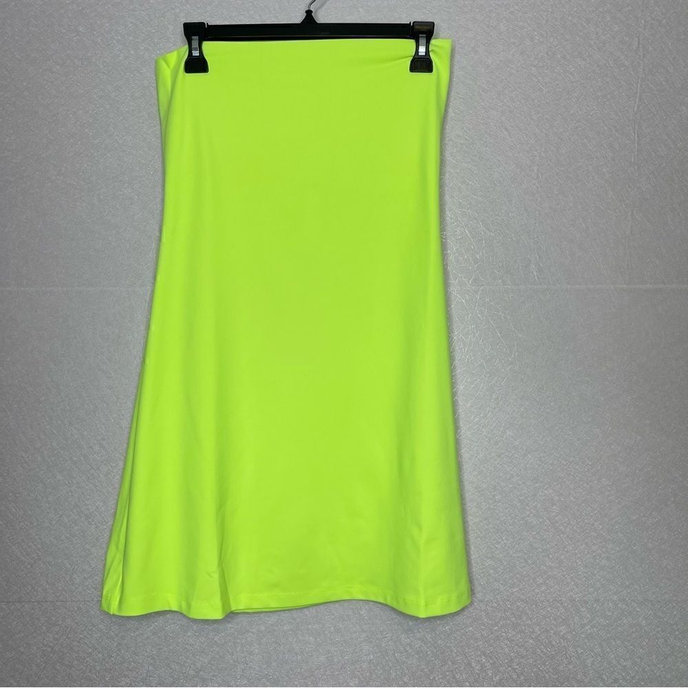 Susana Monaco Neon Yellow Strapless Tube Mini Dress L - Picture 2 of 5